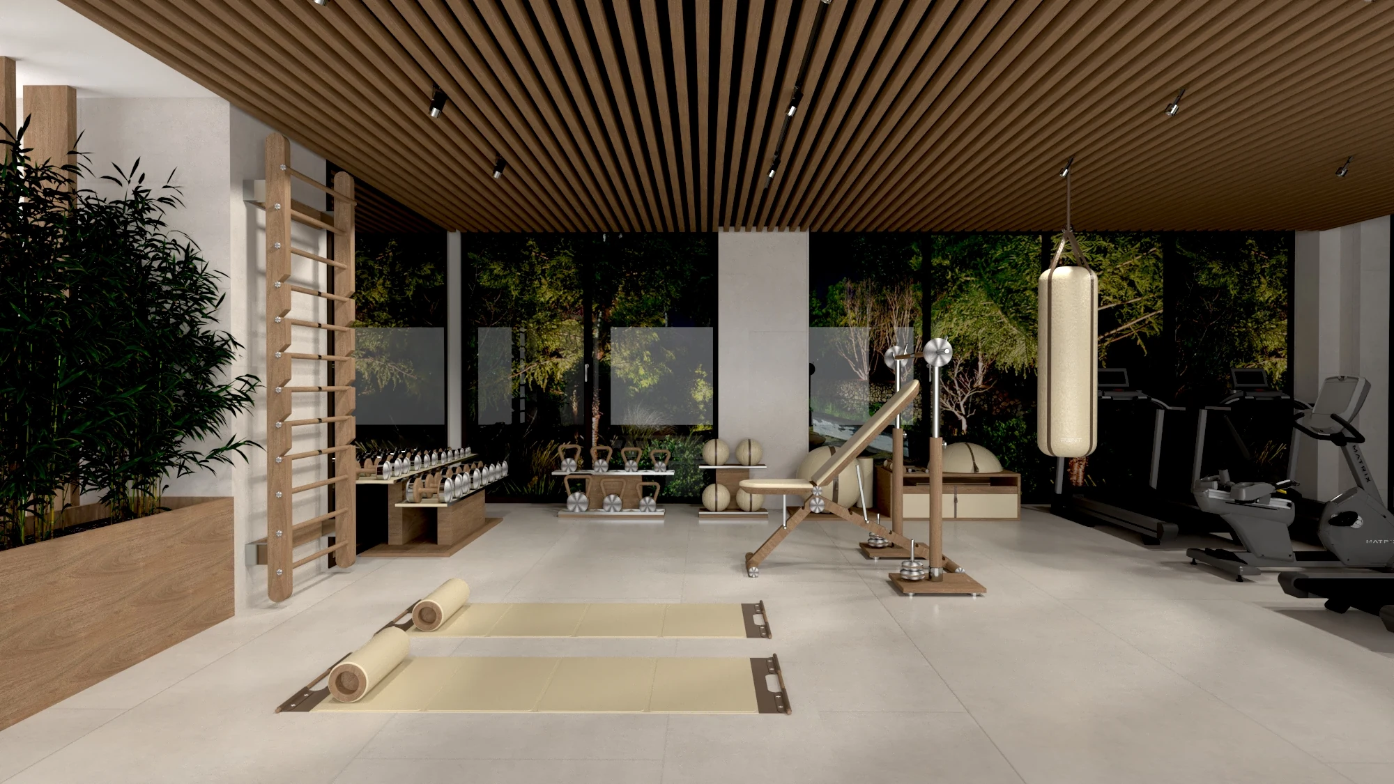PENT Scandinavian ash collection in an architectural wellness environment